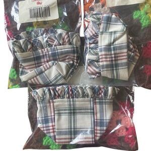 Longaberger Market Day Plaid Liner for Oregano Basket NEW rest of 3